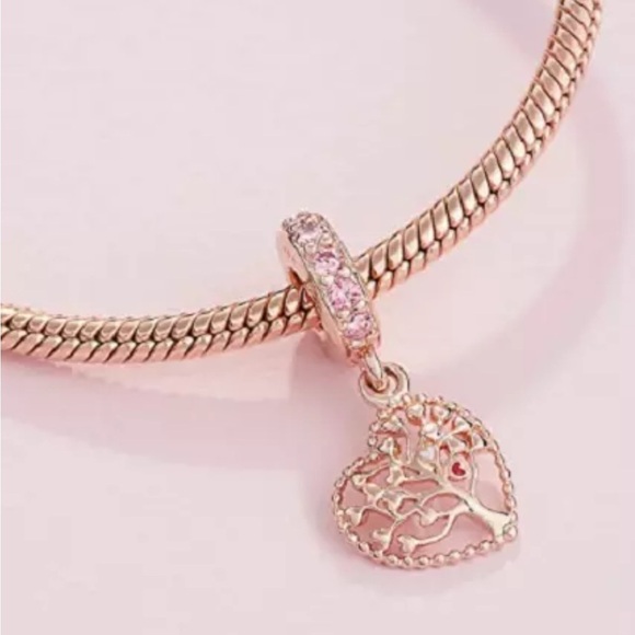 Pandora TREE OF LOVE 786592CZSMX Rose Gold Cubic Zirconia Dangle Charm - Picture 5 of 5